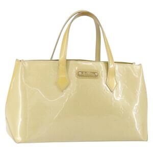 LOUIS VUITTON Monogram Vernis Wilshire PM Hand Bag Broncorail M91452 Auth BA7648
